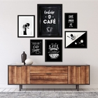 Kit Composição 6 Quadros Cantinho Do Café Preto E Branco Mold