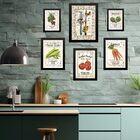 Kit Composição 6 Quadros Cozinha Vintage Moldura Preta