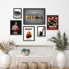 Kit Composição 6 Quadros Decorativos Rocky Balboa - Com Vidro