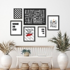 Kit Composição 6 Quadros Decorativos São Paulo Moldura:madeir