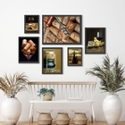 Kit Composição 6 Quadros Fotografias Rústicas Vinho - Com Vid