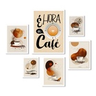 Kit Composição 6 Quadros Hora Do Café Moldura Preta