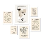 Kit Composição 6 Quadros Matisse Bege Moldura Branca
