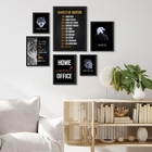 Kit Composição 6 Quadros Motivacionais Home Office Moldura:ma