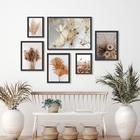 Kit Composição 6 Quadros Neutros Folhas E Flores Secas - Com