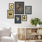 Kit Composição 6 Quadros Passarinhos E Borboletas Vintage - C