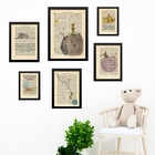 Kit Composição 6 Quadros Pequeno Príncipe Retrô - Com Vidro M