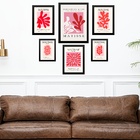 Kit Composição 6 Quadros Vermelho E Rosa Matisse - Corais Mol