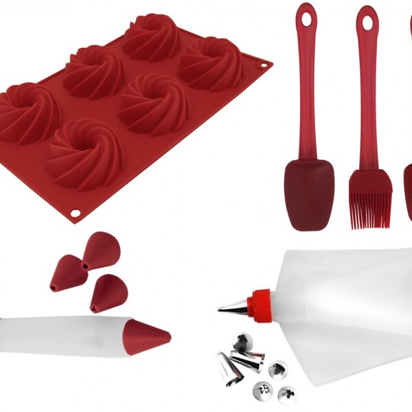 Kit Confeitaria 17 Peças Carol Fiorentino Espátulas Silicone