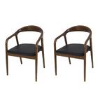 Kit Conjunto 2 Cadeiras De Madeira Estofada Executiva Skod