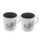 Kit Conjunto 2 Canecas De Porcelana Café Chá Coffee Time 170m