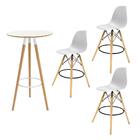 Kit Conjunto 3 Banquetas Altas Com Mesa Bistro Para Cozinha B