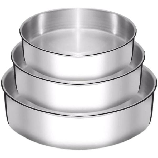 Kit Conjunto 3 Formas Assadeiras Redonda Para Bolo