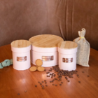 Kit Conjunto 3 Latas Porta Mantimento Pote De Metal Com Tampa