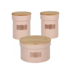 Kit Conjunto 3 Latas Porta Mantimento Pote De Metal Com Tampa