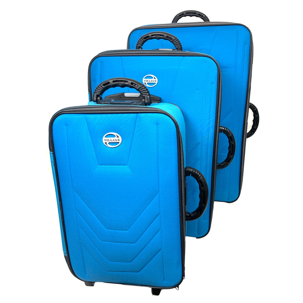 Kit Conjunto 3 Malas De Viagem Village P M G Medidas Anac Azu
