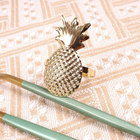 Kit Conjunto 4 Anéis Porta Guardanapo Abacaxi Dourado Mesa Po