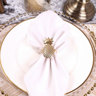 Kit Conjunto 4 Anéis Porta Guardanapo Abacaxi Dourado Mesa Po