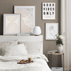 Kit Conjunto 4 Quadros Praia Abstrato Bege Frases Good Vibes