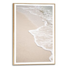 Kit Conjunto 4 Quadros Praia Abstrato Bege Frases Good Vibes