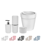 Kit Conjunto Banheiro Completo Com Lixeira Com Tampa Basculan