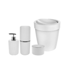 Kit Conjunto Banheiro Completo Com Lixeira Com Tampa Basculan