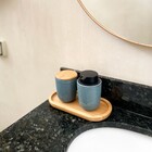 Kit Conjunto Banheiro Lavabo 3 Peças Com Bandeja Oval Dispens