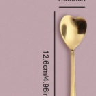 Kit Conjunto Colher Aço Inoxidável Dourada Coração Mesa Posta