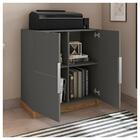 Kit Conjunto Completo Escritório 7 Peças Cinza Cubic Caemmun