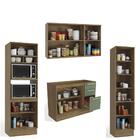 Kit Conjunto Cozinha Completa Balcão Sem Tampo Para Pia Armár