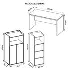 Kit Conjunto Escritório 3 Peças Studio Marrom Caemmun