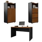 Kit Conjunto Escritório 3 Peças Studio Marrom Caemmun