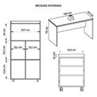 Kit Conjunto Escritório 3 Peças Studio Marrom Caemmun