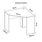 Kit Conjunto Escritório 4 Mesa De Canto Cubic Cinza Caemmun