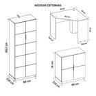 Kit Conjunto Escritório 4 Peças Cubic Branco Caemmun