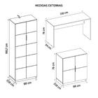 Kit Conjunto Escritório 4 Peças Cubic Branco Caemmun