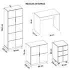 Kit Conjunto Escritório 4 Peças Cubic Cinza Caemmun