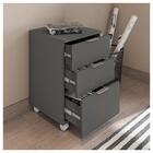 Kit Conjunto Escritório 4 Peças Cubic Cinza Caemmun