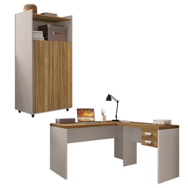 Kit Conjunto Escritório 4 Peças Studio Marrom Caemmun