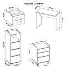 Kit Conjunto Escritório 4 Peças Studio Marrom Caemmun