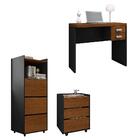 Kit Conjunto Escritório 4 Peças Studio Marrom Caemmun