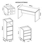 Kit Conjunto Escritório 4 Peças Studio Marrom Caemmun