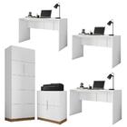 Kit Conjunto Escritório 5 Peças Cubic Branco Caemmun