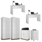 Kit Conjunto Escritório 6 Peças Cubic Branco Caemmun