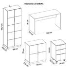 Kit Conjunto Escritório 8 Peças Cubic Branco Caemmun