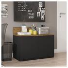 Kit Conjunto Escritório Armário Alto Baixo Mesa Recta Marrom