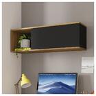 Kit Conjunto Escritório Armário Mesa Nicho Recta Marrom