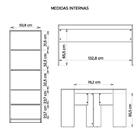 Kit Conjunto Escritório Armário Mesas Recta Marrom Caemmun