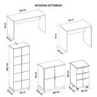 Kit Conjunto Escritório Completo 9 Peças Cubic Cinza Caemmun
