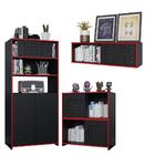 Kit Conjunto Escritório Gamer 3 Peças Pixel Preto Caemmun